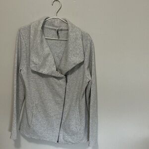 Light Gray Asymmetrical Zip Jacket